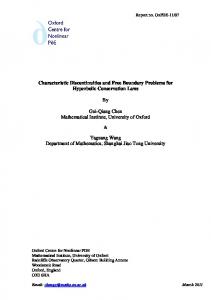 Characteristic Discontinuities and Free Boundary ... - CiteSeerX