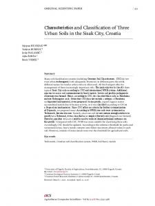 Characteristics and Classification of Three Urban Soils in the Sisak