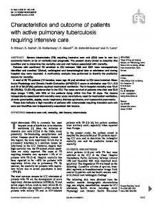 Characteristics and outcome of patients with active pulmonary ...