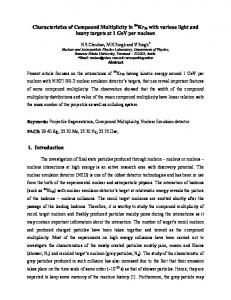 Characteristics of Compound Multiplicity in Kr36 with various ... - arXiv