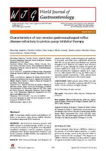 Characteristics of non-erosive gastroesophageal reflux disease ...