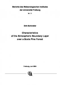 Characteristics of the Atmospheric Boundary Layer