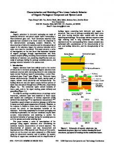 Characterization and Modeling of NonLinear