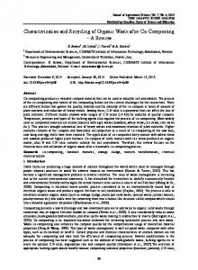 Characterization and Recycling of Organic Waste after Co-Composting