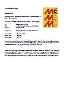 Characterization and structural and magnetic studies