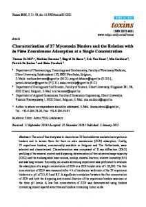 Characterization of 27 Mycotoxin Binders and the Relation with ... - MDPI