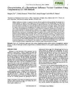 Characterization of a Recombinant Influenza Vaccine