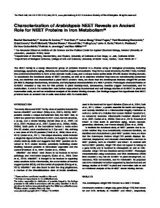 Characterization of Arabidopsis NEET Reveals an ...