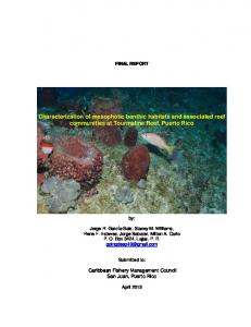 Characterization of mesophotic benthic habitats and ...