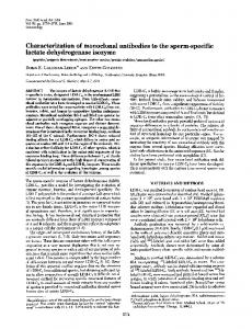 Characterization of monoclonal antibodies to the sperm-specific ...