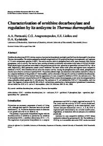 Characterization of ornithine decarboxylase and ... - Springer Link