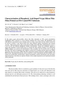 Characterization of Phosphoric Acid Doped N-type Silicon Thin Films ...