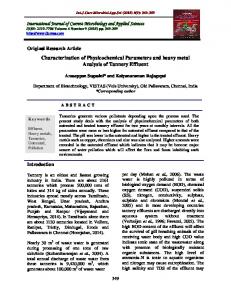 Characterization of Physicochemical Parameters and heavy ... - IJCMAS