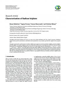 Characterization of Radium Sulphate