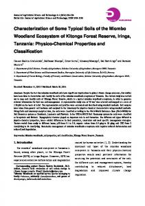 Characterization of Some Typical Soils of the Miombo ... - SUA IR