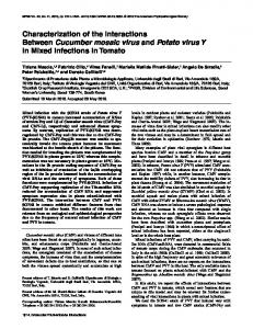 Characterization of the Interactions Between Cucumber mosaic virus ...