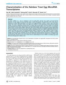 Characterization of the Rainbow Trout Egg MicroRNA ... - PubAg - USDA