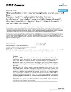 Characterization of three new serous epithelial ovarian cancer cell ...