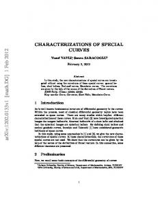 Characterizations of Special Curves