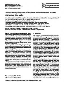 Characterizing ecosystem-atmosphere interactions ... - Biogeosciences