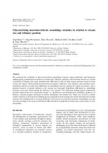 Characterizing macroinvertebrate assemblage structure in relation to ...