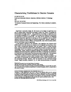 Characterizing Truthfulness In Discrete Domains - ACM SIGecom