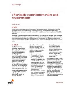 Charitable contribution rules and requirements - PwC