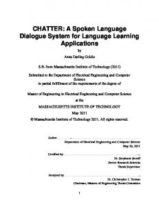 CHATTER: A Spoken Language Dialogue System for Language ...