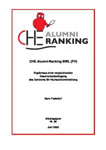 CHE Alumni-Ranking BWL (FH) - CHE Ranking