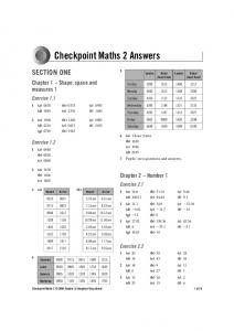 Checkpoint Maths 2 Answers - Hodder Plus Home