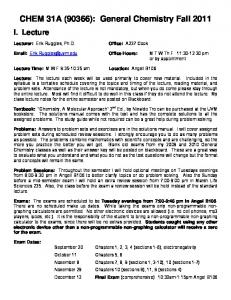 CHEM 31: General Chemistry