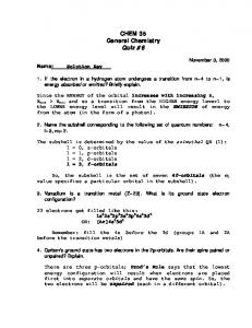 CHEM 35 General Chemistry Quiz #6