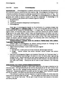 Chem 355 Jasperse Chromatography