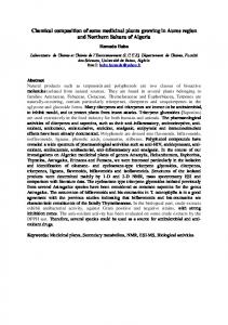 Chemical composition of some medicinal plants ...