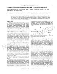 Chemical Modifications to Improve the Cellular