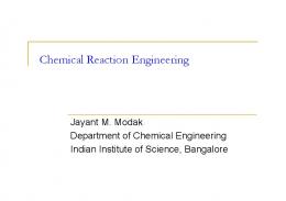 Chemical Reaction Engineering - NPTel