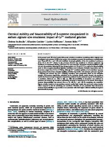 Chemical stability and bioaccessibility of β-carotene ...