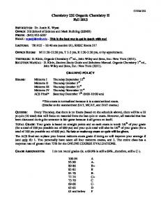 Chemistry 1272 Organic Chemistry II