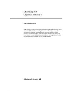 Chemistry 360 Organic Chemistry II