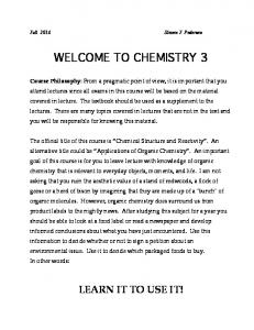 Chemistry 3A, Fall 2014