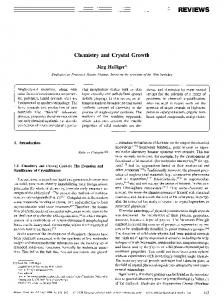 Chemistry and Crystal Growth