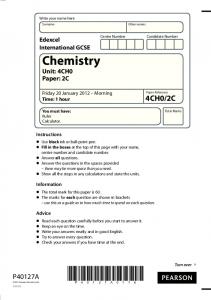 Chemistry - IGCSE from 2009