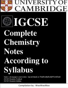 Chemistry IGCSE