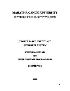 Chemistry - Mahatma Gandhi University