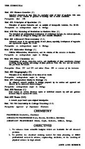 CHEMISTRY OBJECTIVES