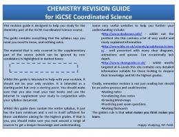 CHEMISTRY REVISION GUIDE for IGCSE Coordinated Science ...