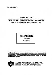 Chemistry Syllabus - Majlis Peperiksaan Malaysia