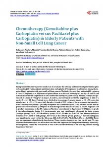 Chemotherapy (Gemcitabine plus Carboplatin versus Paclitaxel plus
