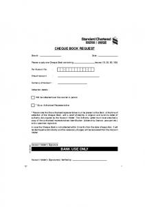 Cheque Book Request