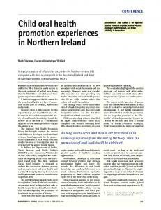 Child oral health promotion experiences in Northern Ireland - Nature